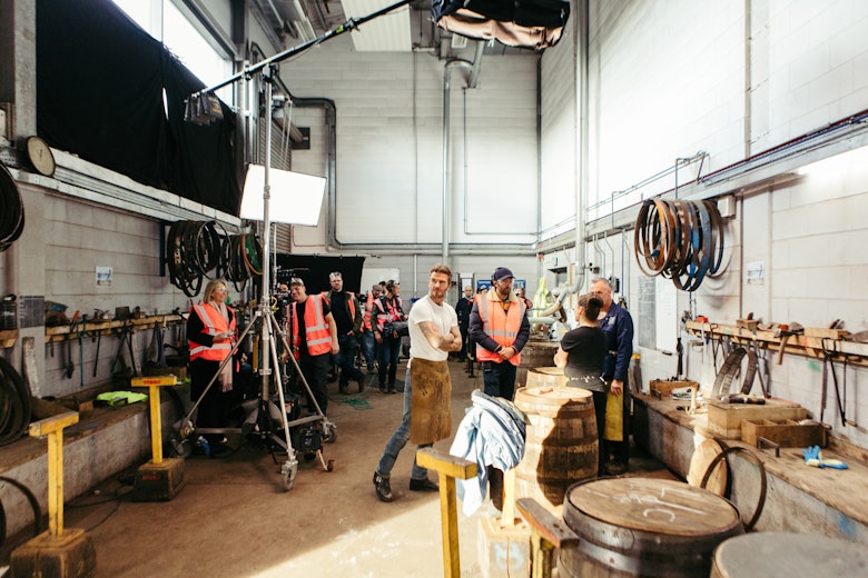 on location with David Beckham
